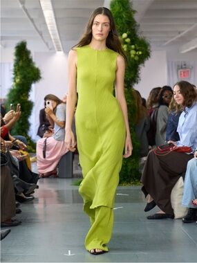 NEW Tibi Viscose Plisse Sleeveless Bias Dress